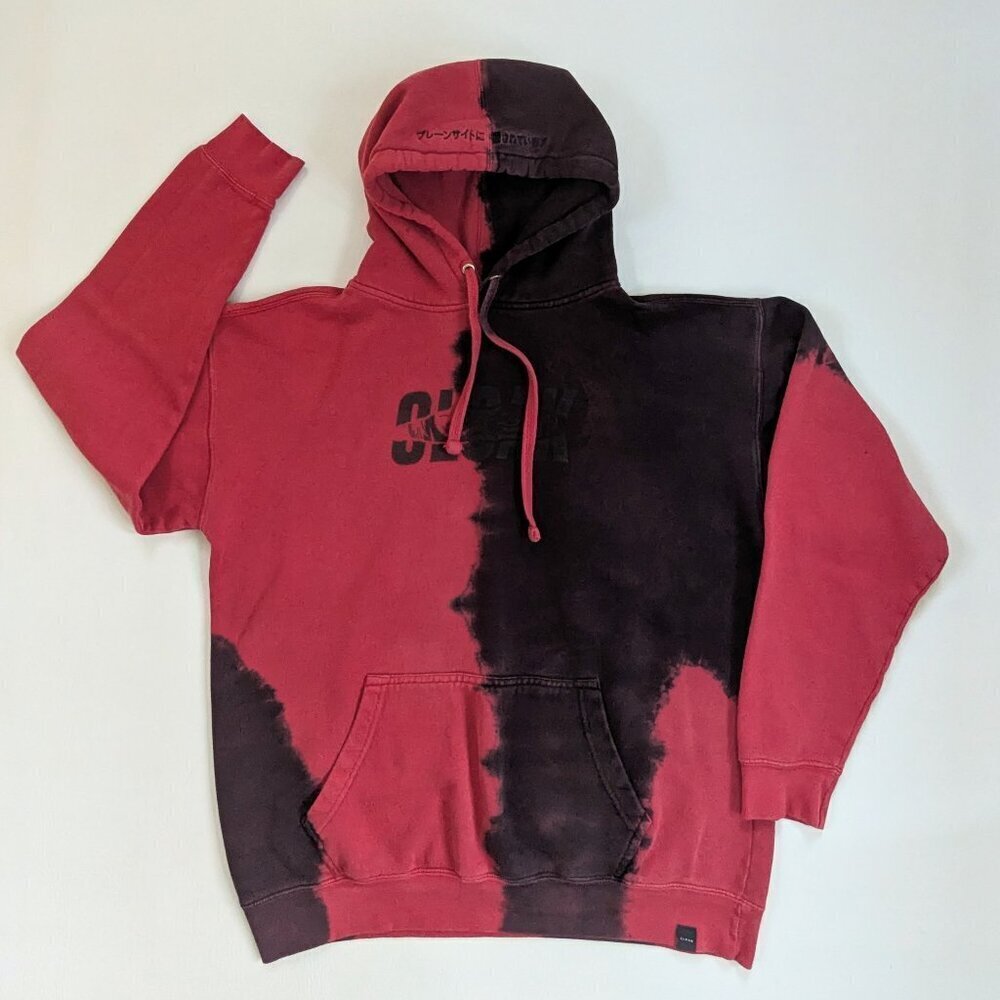 Cloak Brand Men's Hoodie Screaming Face Graphic Sz Med Japanese Writing Red Y2K